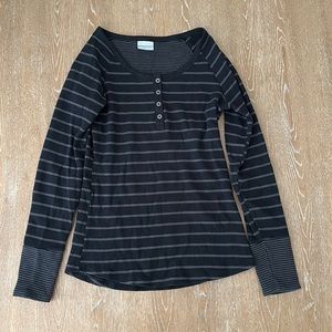 Columbia Black and Gray Striped Women's Top